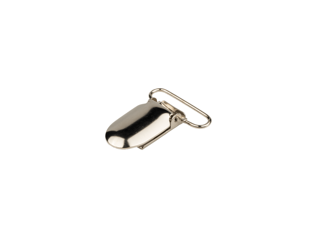 3/4 Finger Tip Style Metal Suspender Clips With Plastic Protection Insert:  Nickel Color 