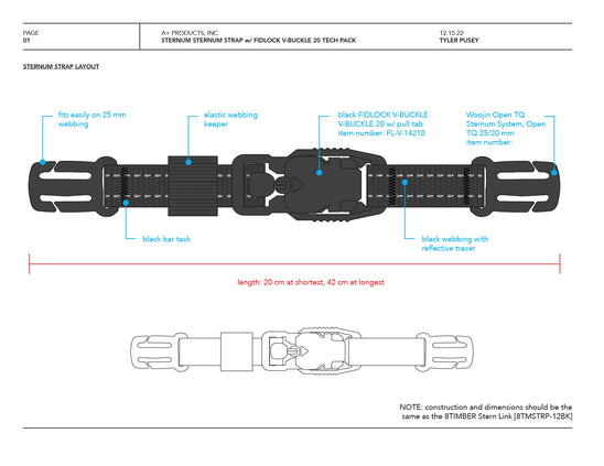 Sternum Strap Design Tech Pack with FIDLOCK V-BUCKLE 20